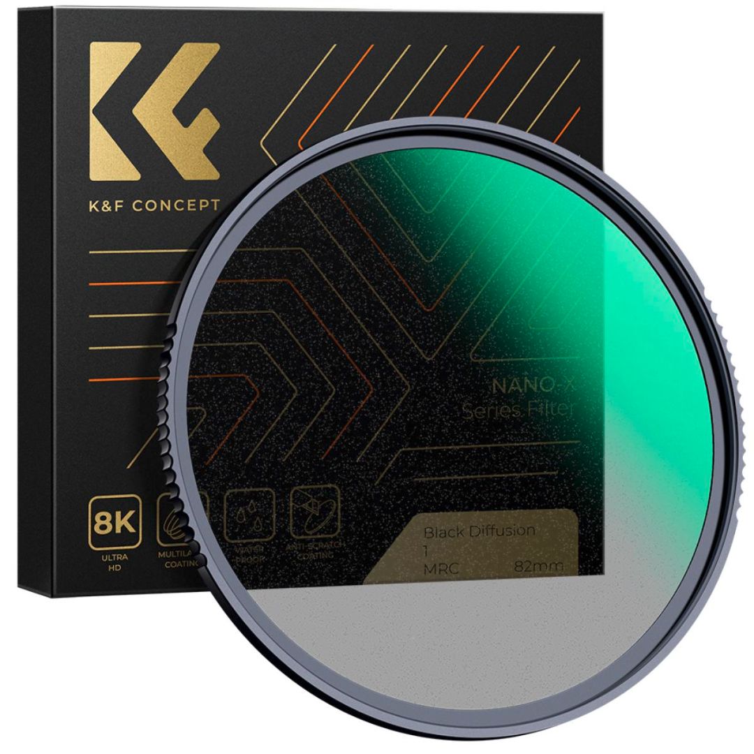 K&F Concept 82mm Black Pro-Mist Filter 1 Cinematic Look Nano-X Series KF01.1669 - 1